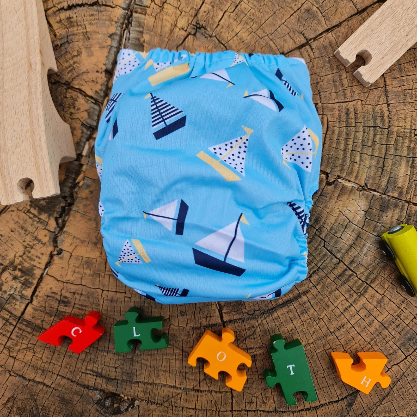 Boats Design Bamboo Charcoal Cloth Nappy - Image 2