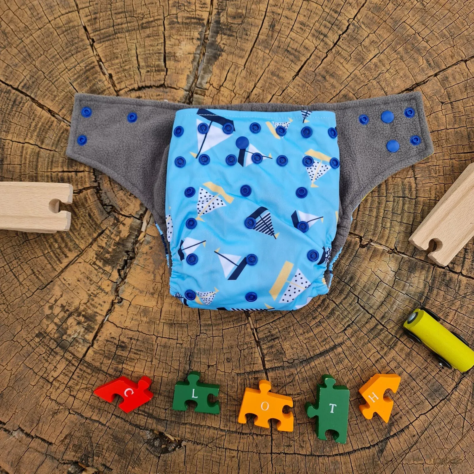 Boats Design Bamboo Charcoal Cloth Nappy - Image 4