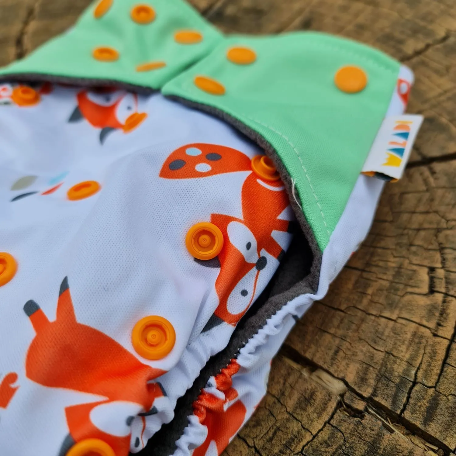 Fox in the Forest Design Bamboo Charcoal Cloth Nappy - Image 8