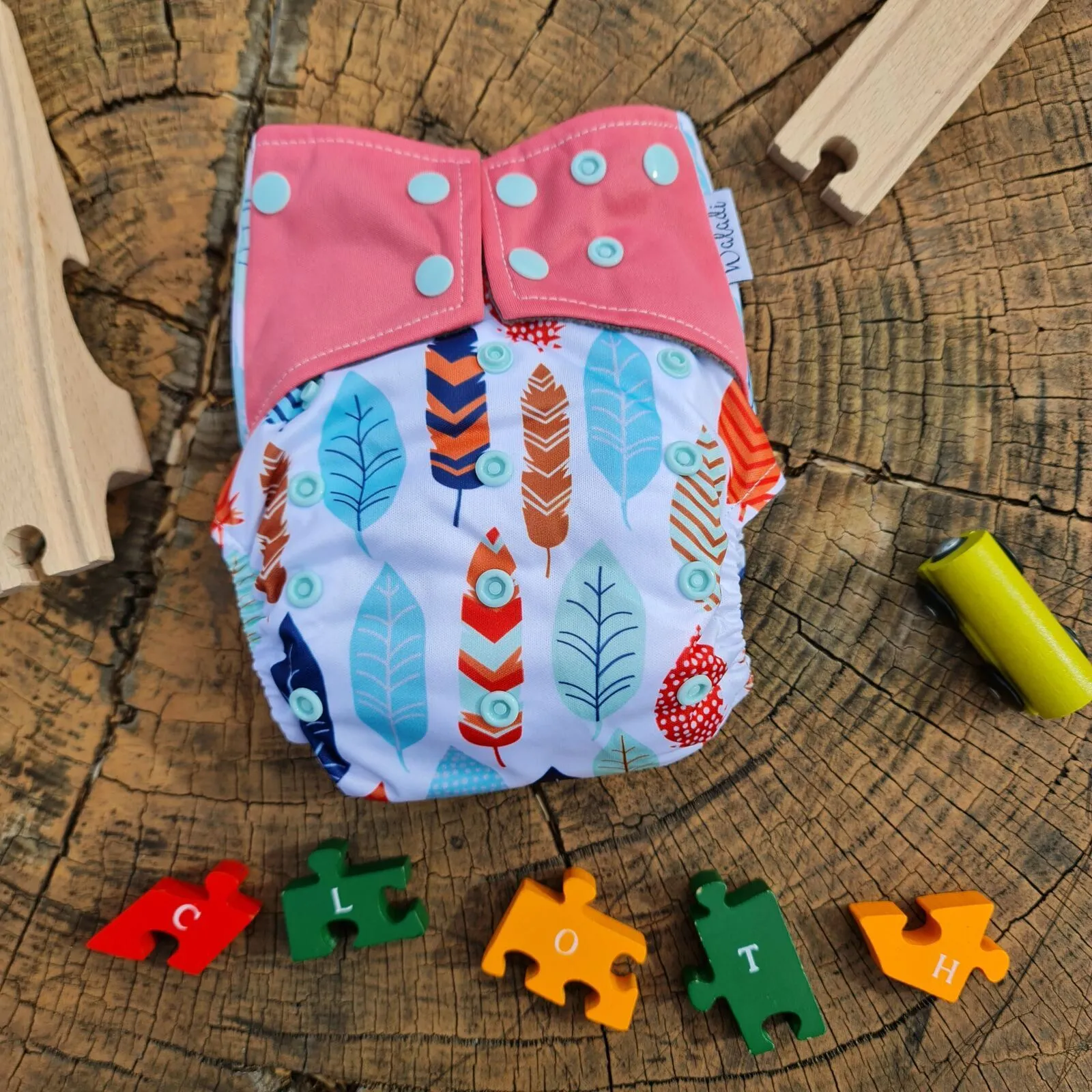 Feather Design Bamboo Charcoal Cloth Nappy - Image 2