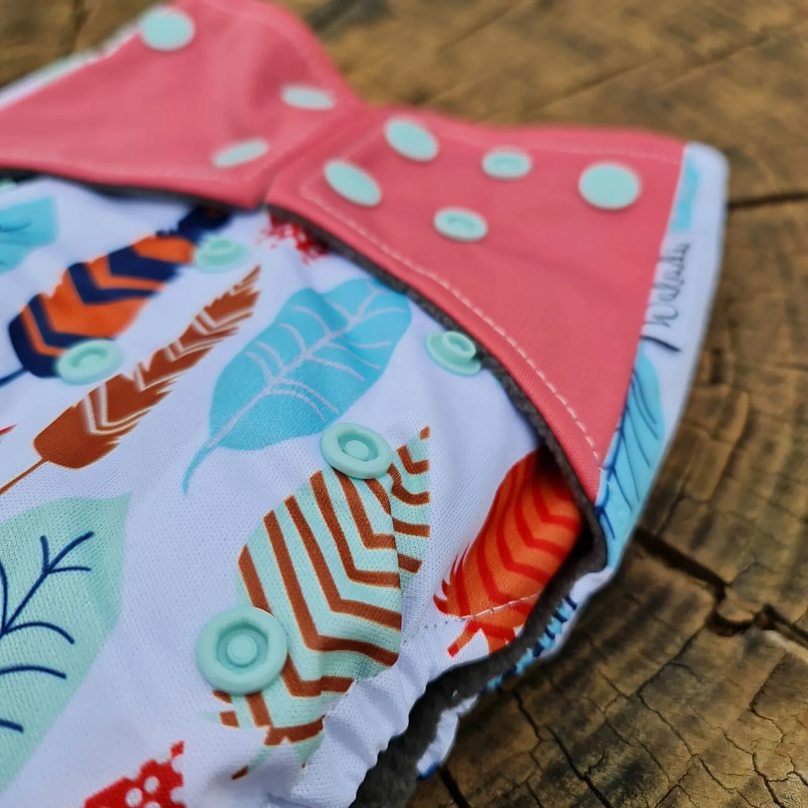 Feather Design Bamboo Charcoal Cloth Nappy - Image 4