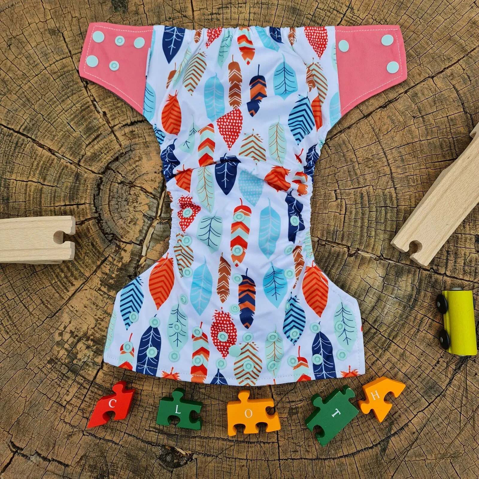 Feather Design Bamboo Charcoal Cloth Nappy - Image 6