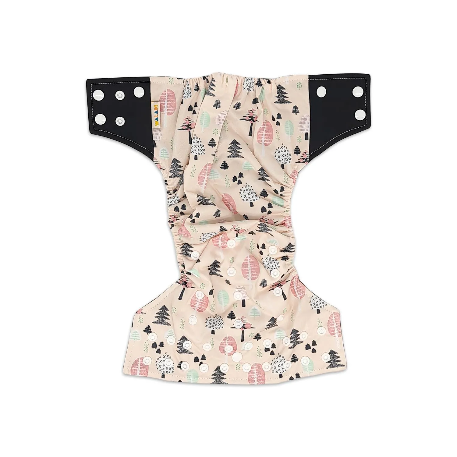 Pink & Black Forest Trees Design Bamboo Charcoal Cloth Nappy - Image 4
