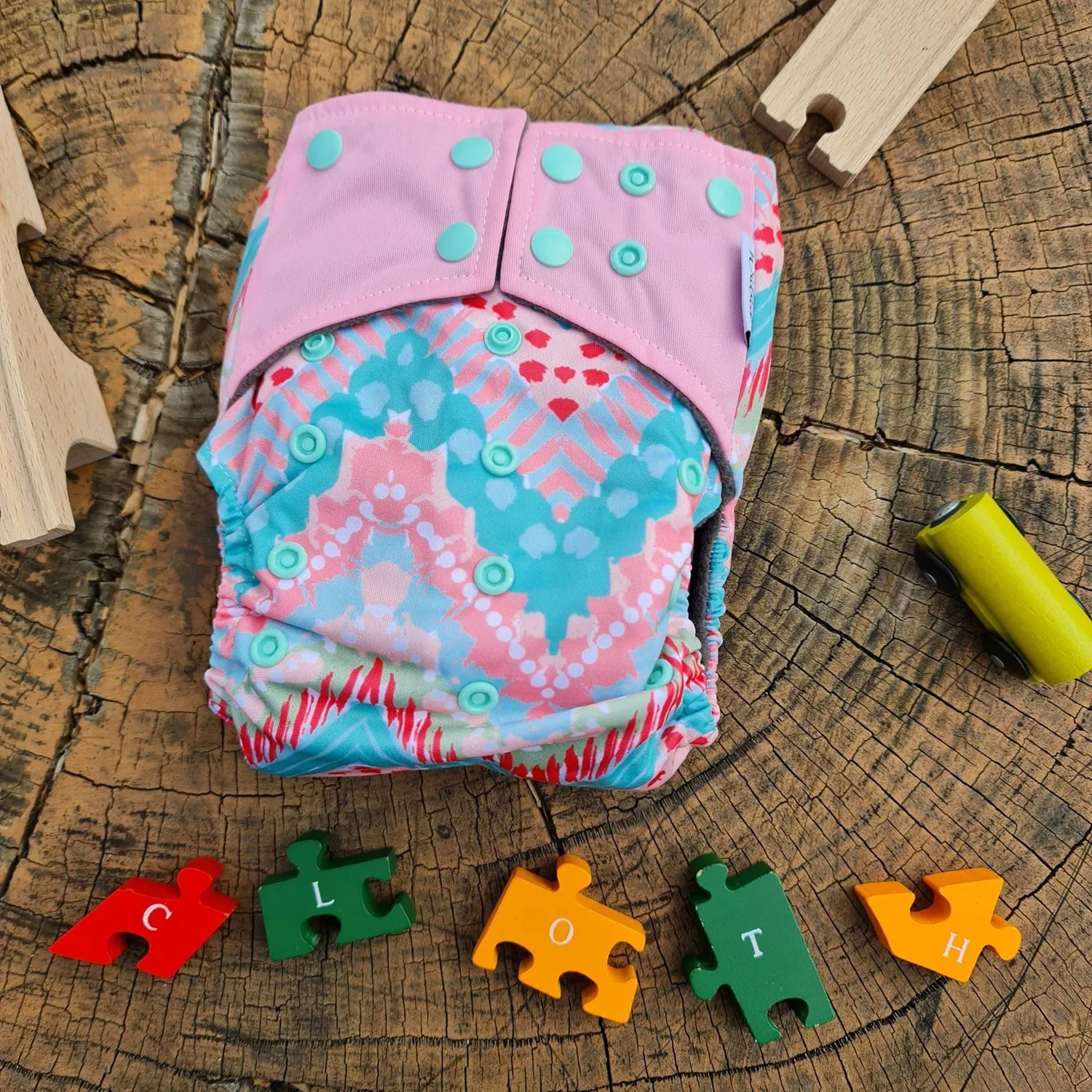 Bohemian Feather Design Bamboo Charcoal Cloth Nappy - Image 7