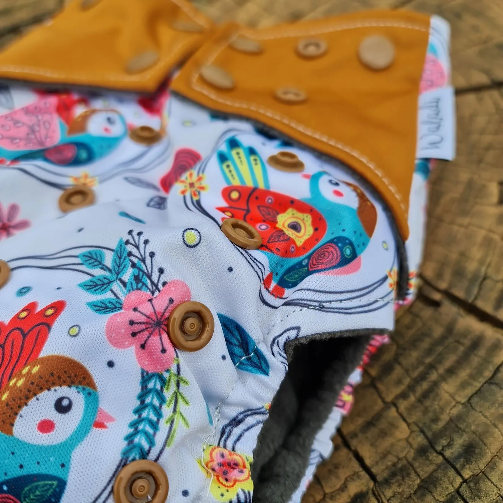 Floral Bird Bamboo Charcoal Cloth Nappy - Image 4