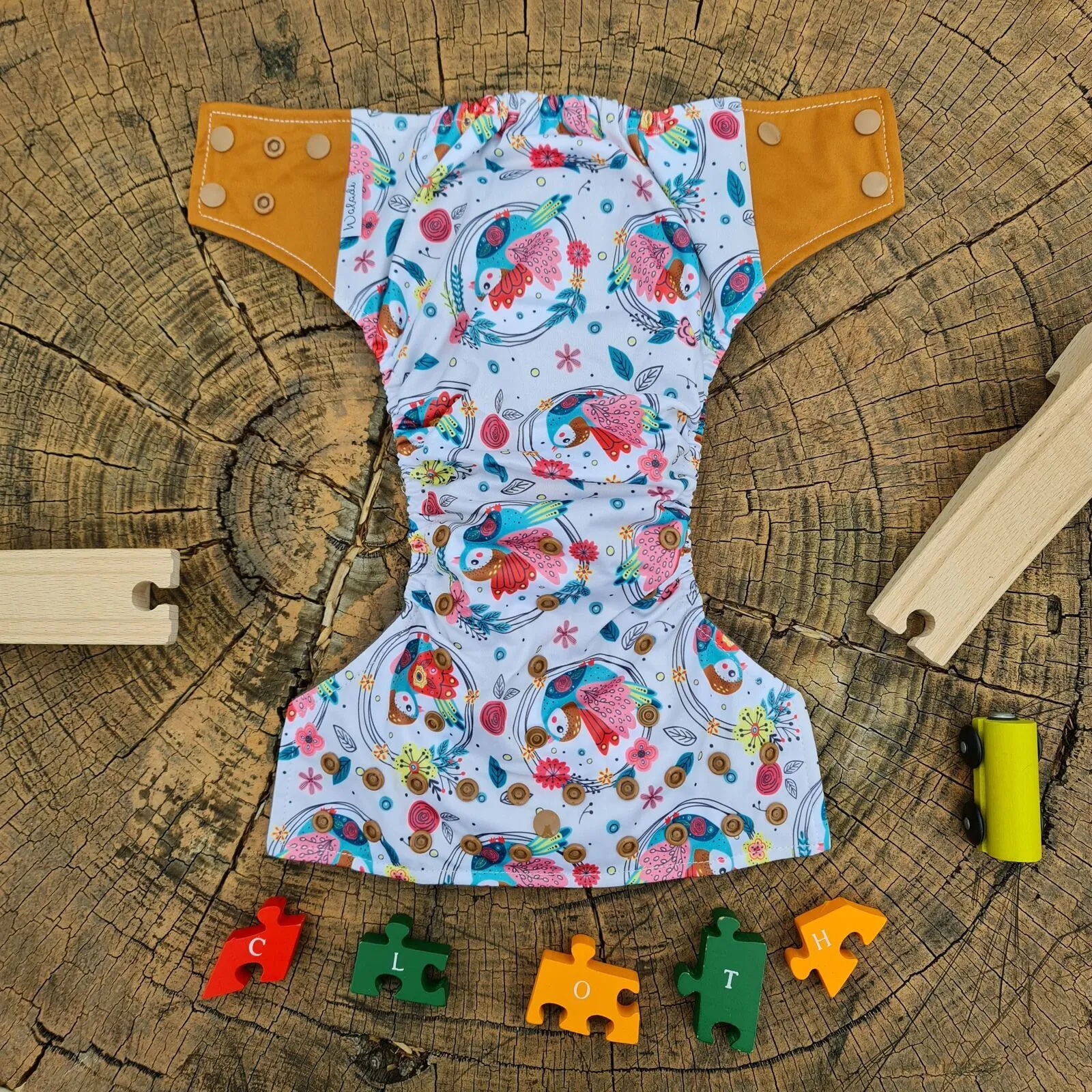 Floral Bird Bamboo Charcoal Cloth Nappy - Image 6