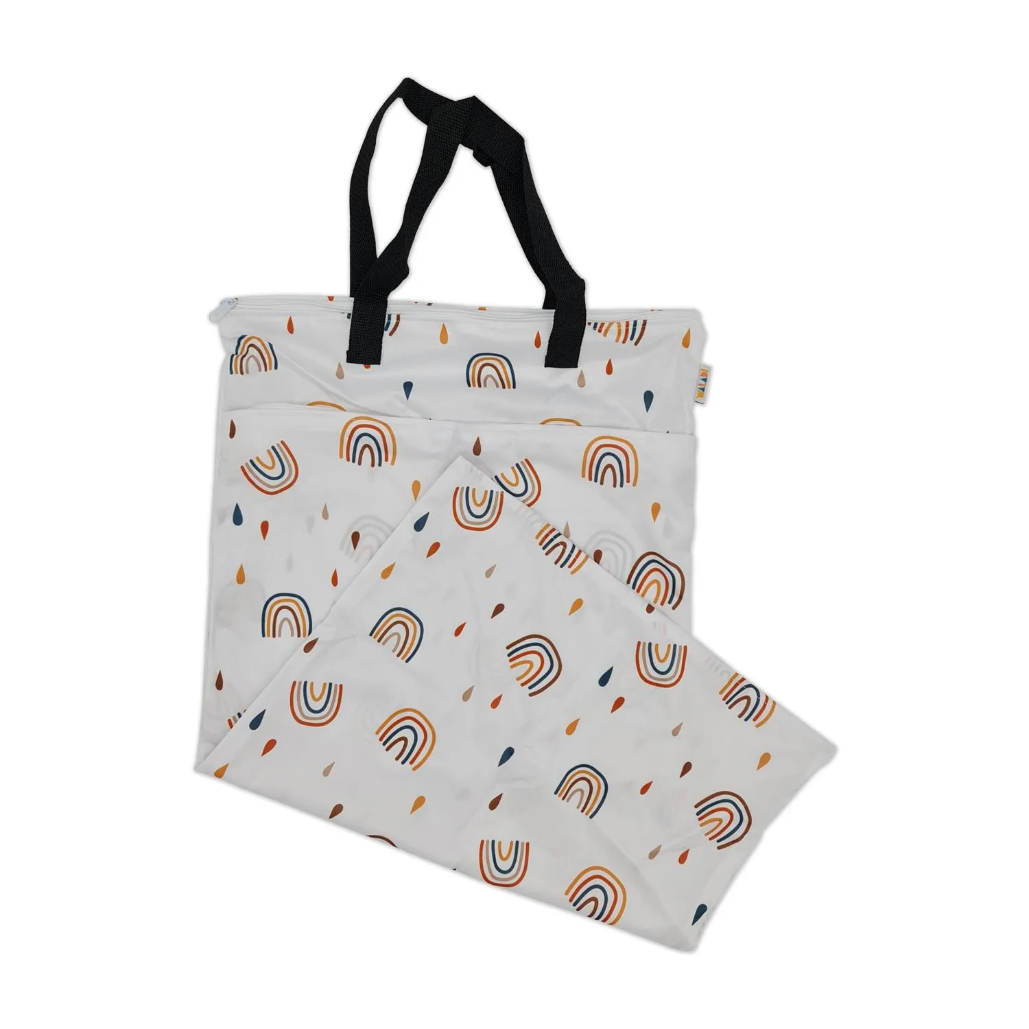 Waterproof Double Zip Large Wet Bag Rainbow and Rain 40x70cm - Image 3