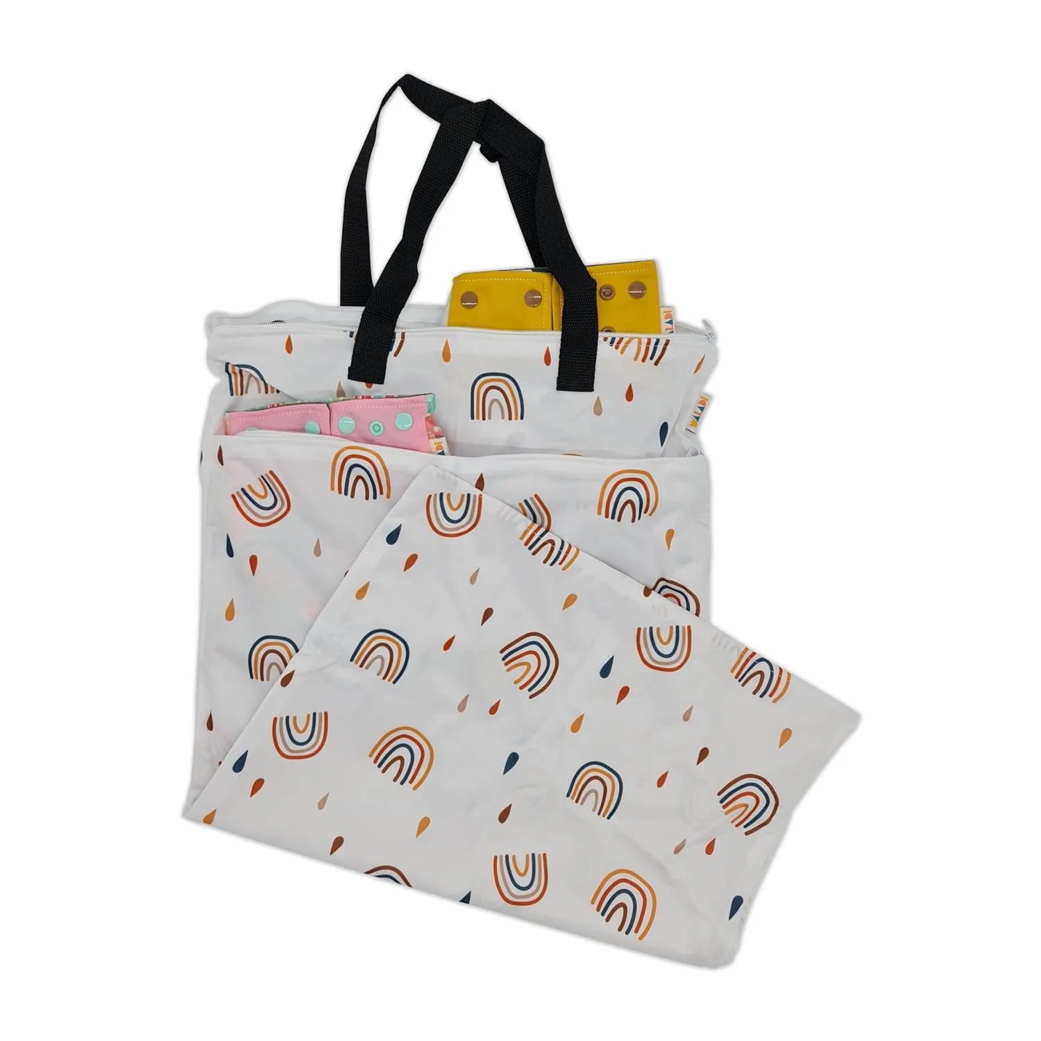 Waterproof Double Zip Large Wet Bag Rainbow and Rain 40x70cm - Image 4
