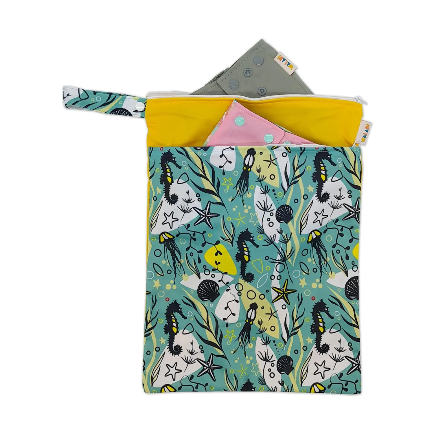 Waterproof Double Zip Wet Bag Sea Horse 30x40cm - Medium - Image 3