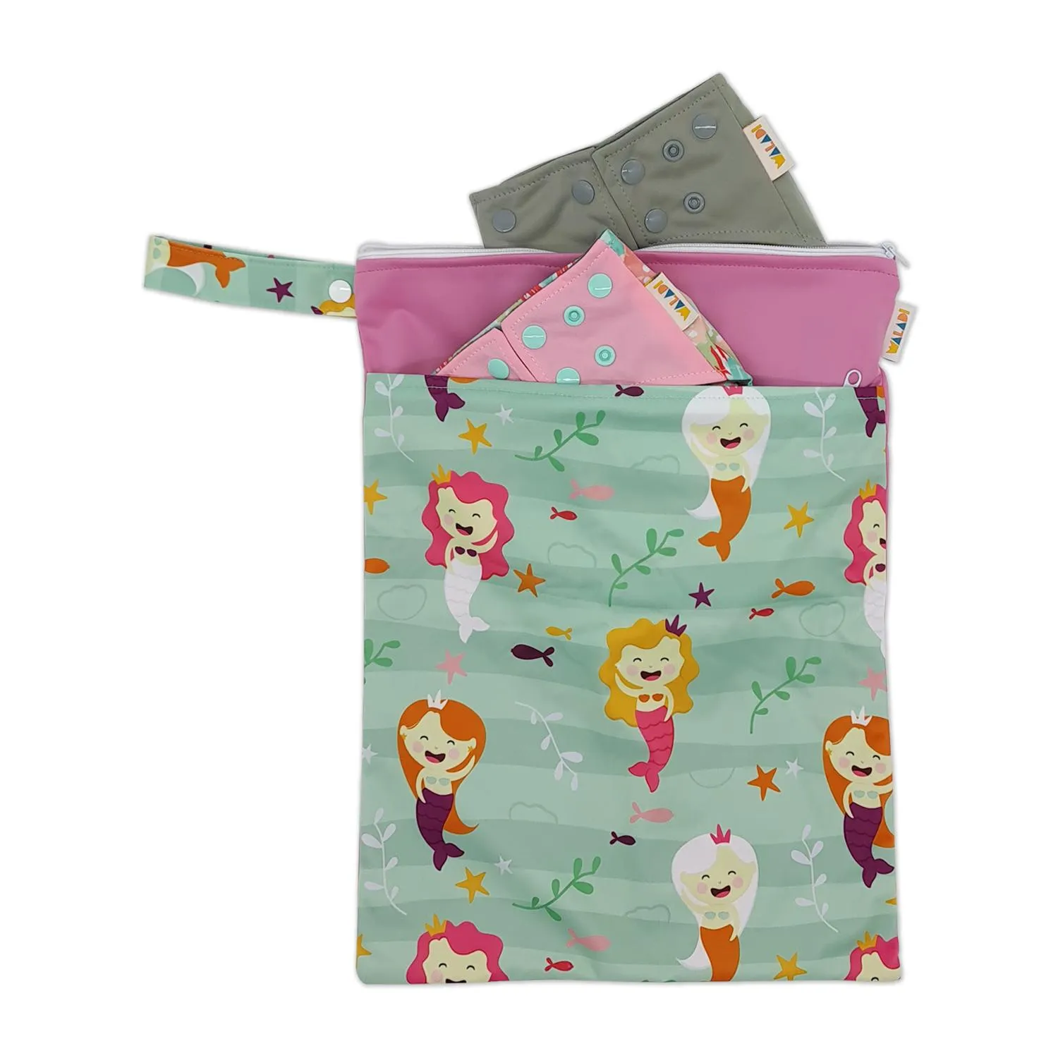 Waterproof Double Zip Wet Bag Mermaid 30x40cm - Medium - Image 3