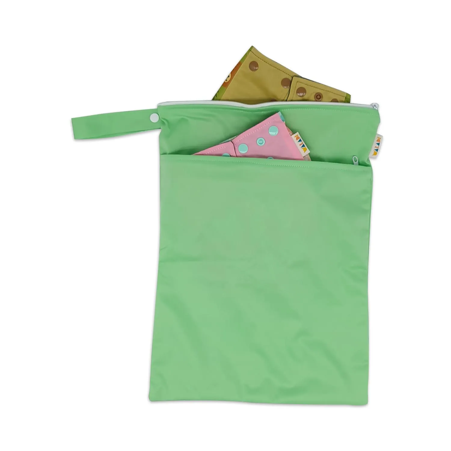 Waterproof Double Zip Wet Bag Plain Mint Green 30x40cm - Medium - Image 3