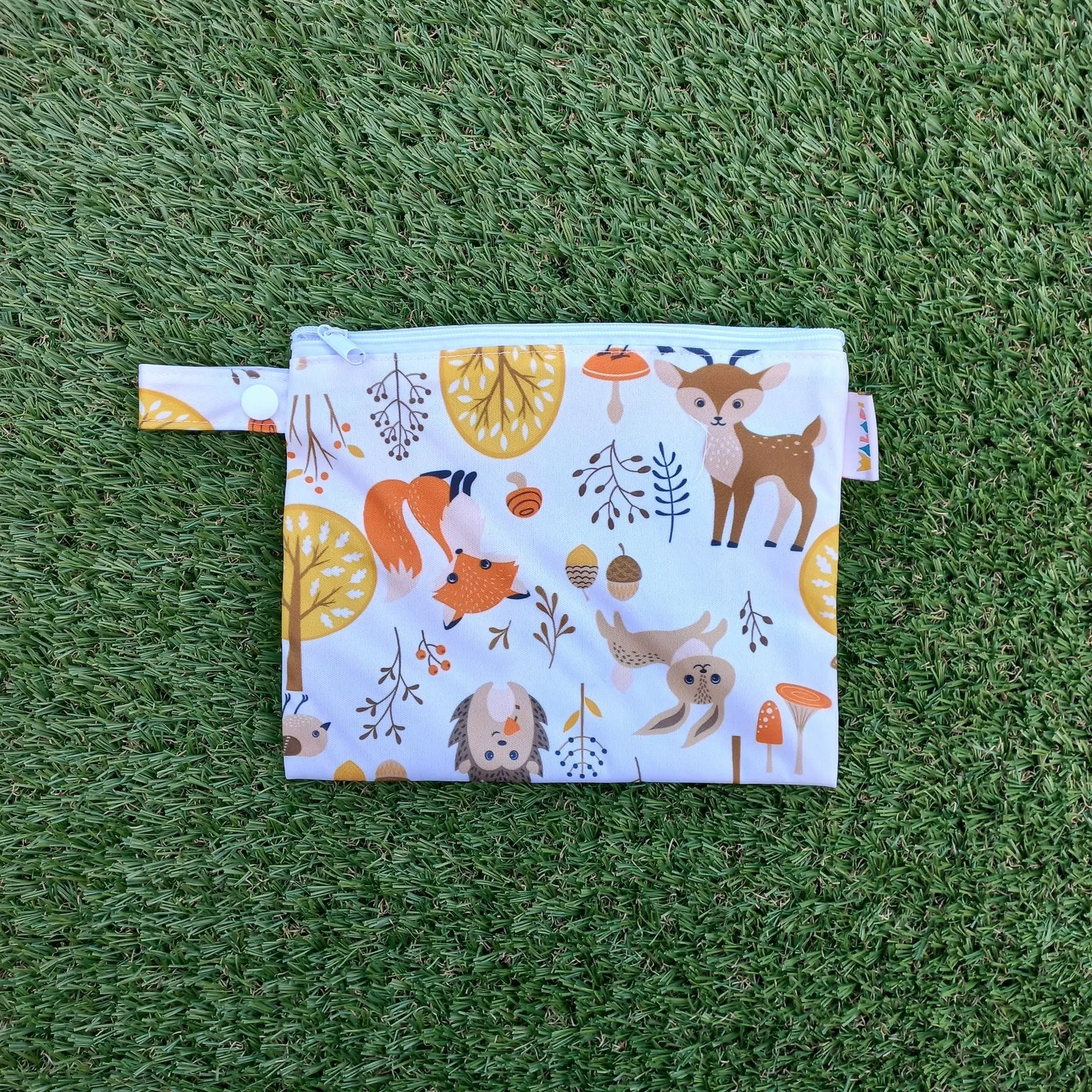 Small Waterproof Wet Bag with Zip 19 x 16cm - Forest Design - Image 2