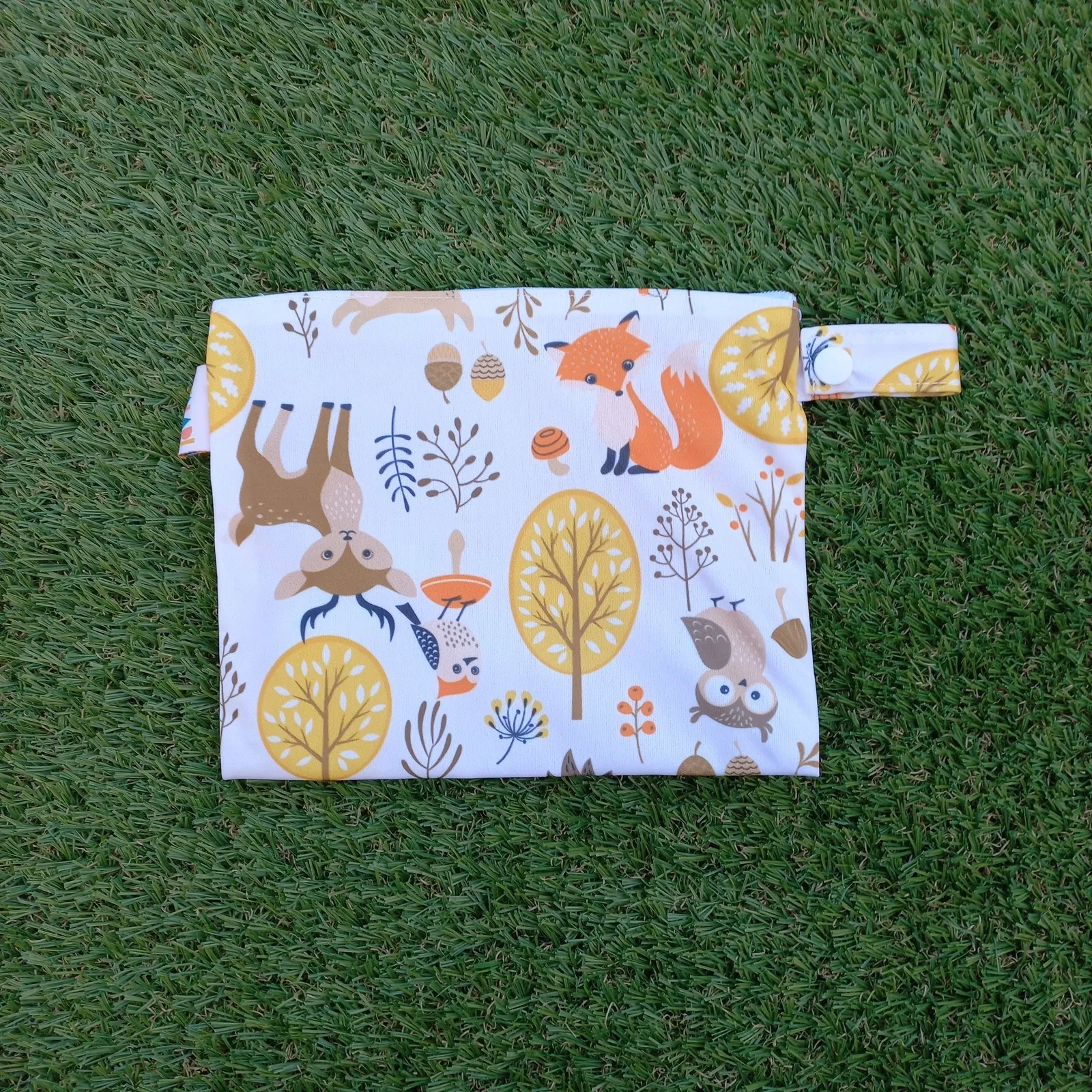 Small Waterproof Wet Bag with Zip 19 x 16cm - Forest Design - Image 3