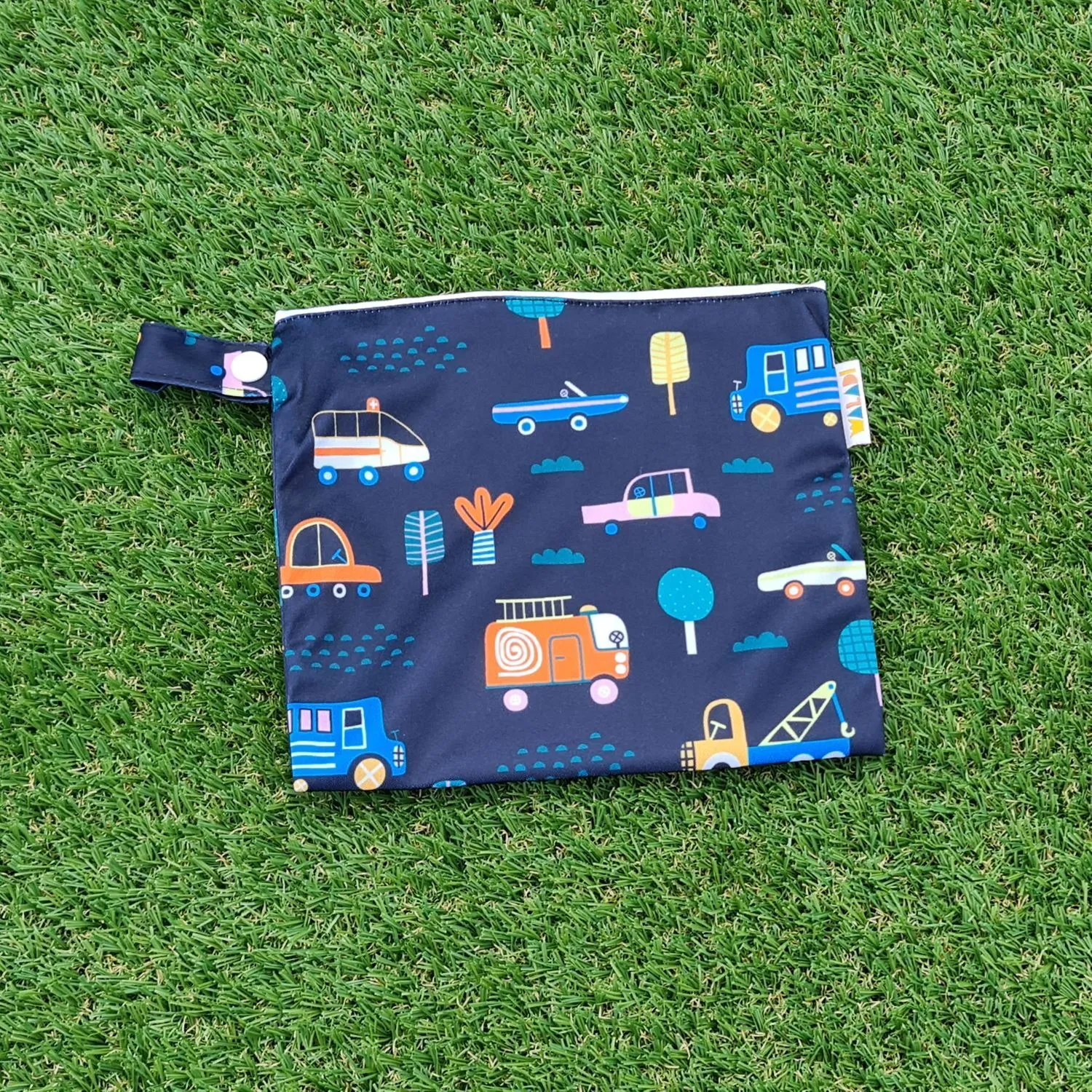 Small Waterproof Wet Bag with Zip 19 x 16cm - Vehicles Design - Image 4